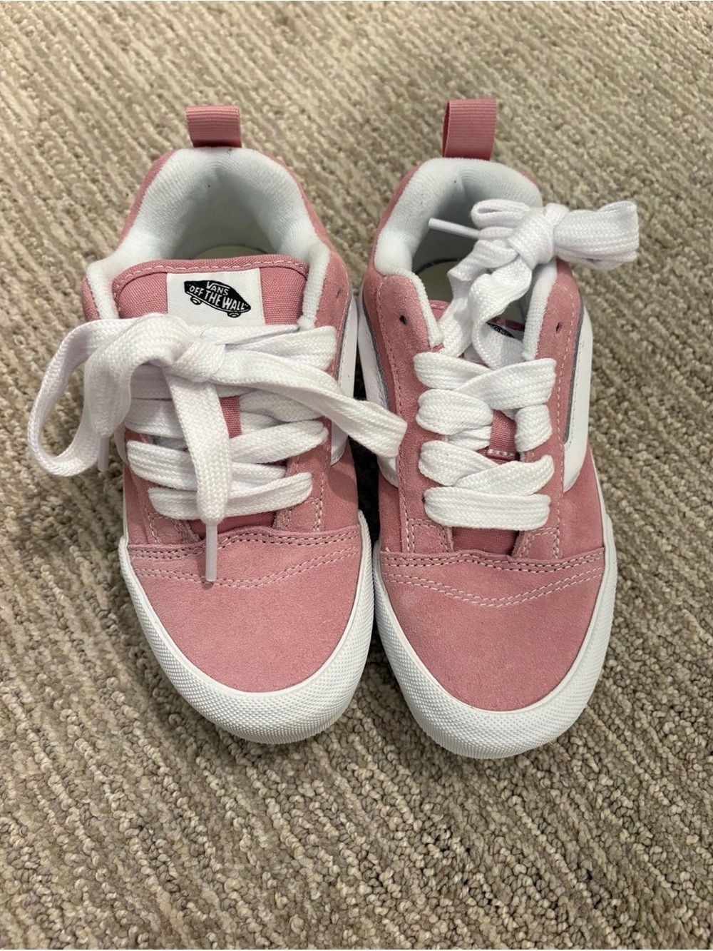 Vans Kids Pink Suede Low-Top Sneakers